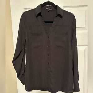 Express black portofino button up